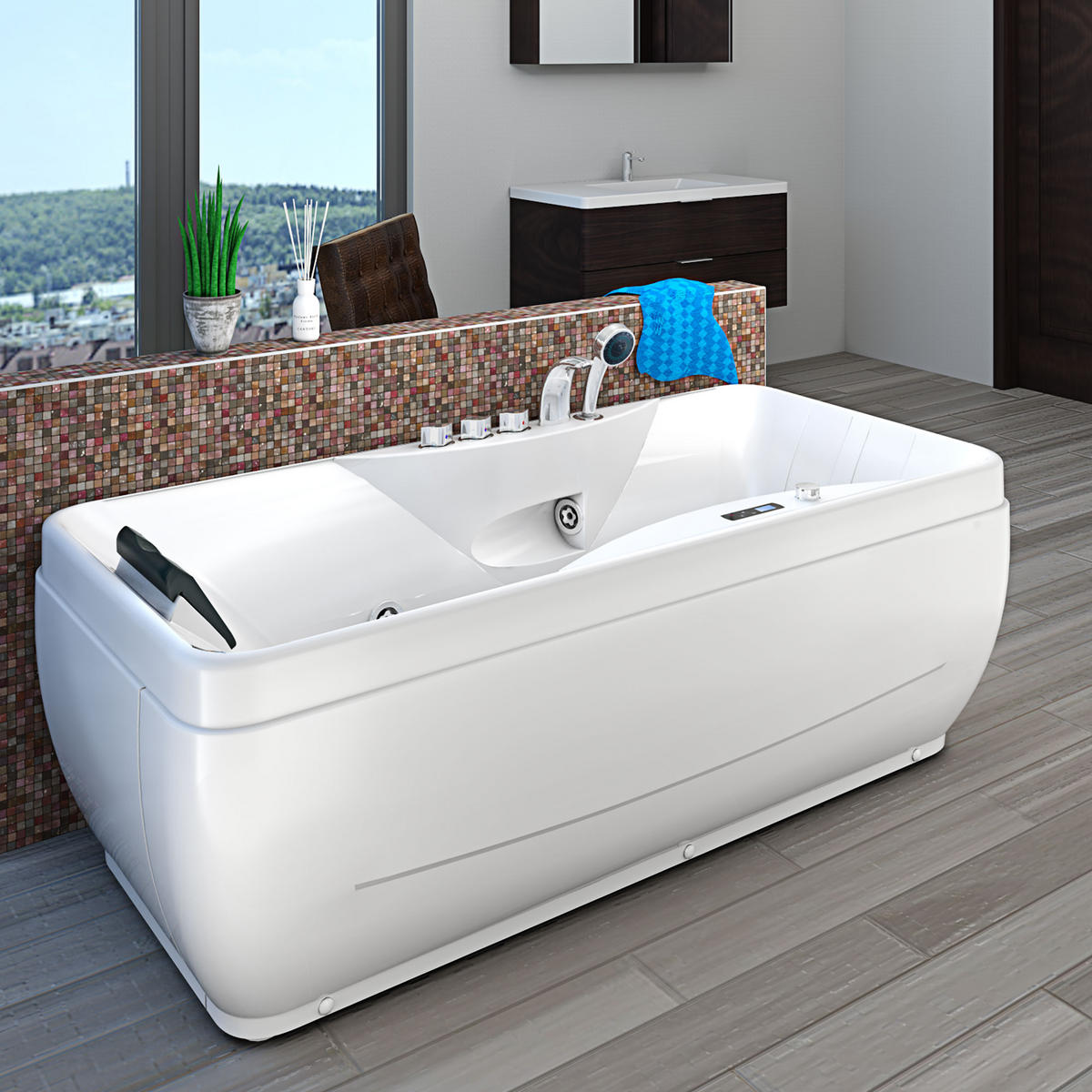 WHIRLPOOL Pool Badewanne Wanne W49-PL 170x80cm - Weiß, Glas/Kunststoff (80/56/170cm) - AcquaVapore by Sandra Jentho