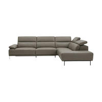 ECKSOFA Fiesta Echtleder Greige - Greige, Leder/Metall (282/220cm)