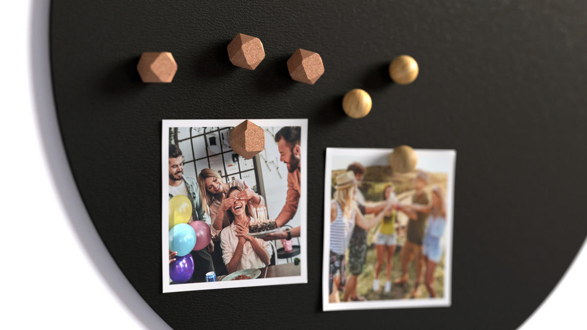 MAGNETTAFEL Runde schwarze SLIMboard Durchmesser 40 cm – rahmenlose Magnettafel - Schwarz, Metall (40/40/0.3cm) - ALLboards