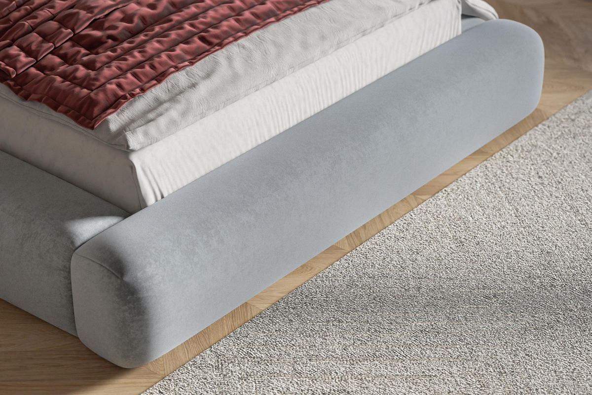 DOPPELBETT 160x200 cm Lumaro mit Dicker Schaum und Bettkasten, Hellgrau - Hellgrau, Holz/Textil (160/200cm) - Emporius