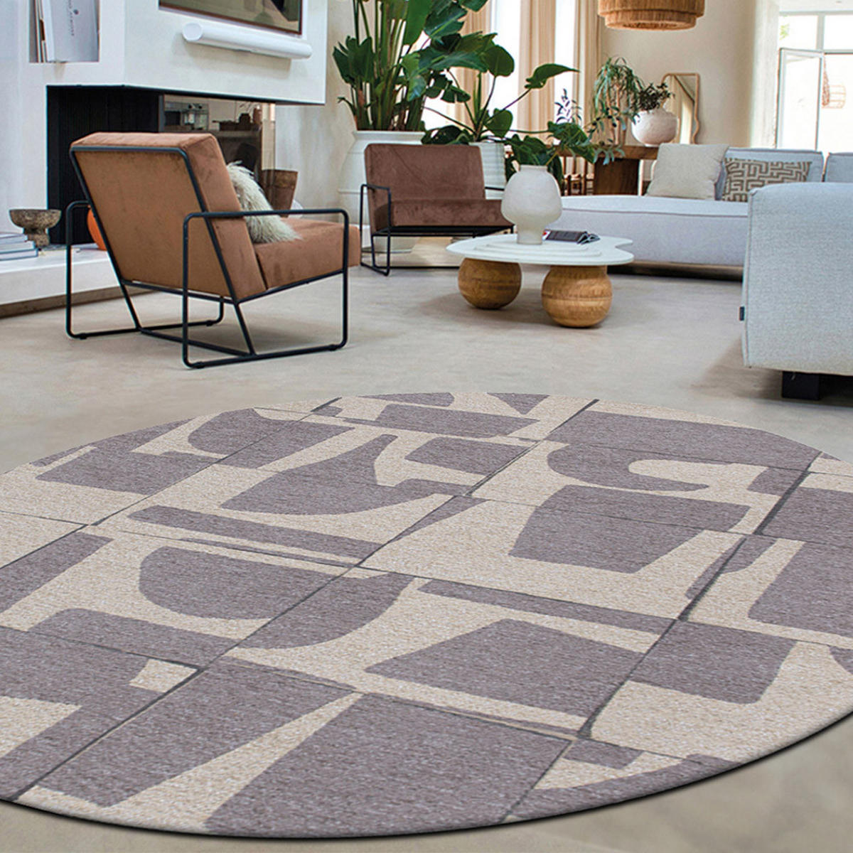 TEPIH String Craft Papercut 140/140 cm - siva, tekstil/plastika (140/140cm) - Louis De Poortere