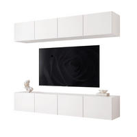 WOHNWAND ANGEL I Mattweiß hängend mit LED-Beleuchtung 200 cm - Weiß, Holzwerkstoff (200/36/40cm) - Idohome