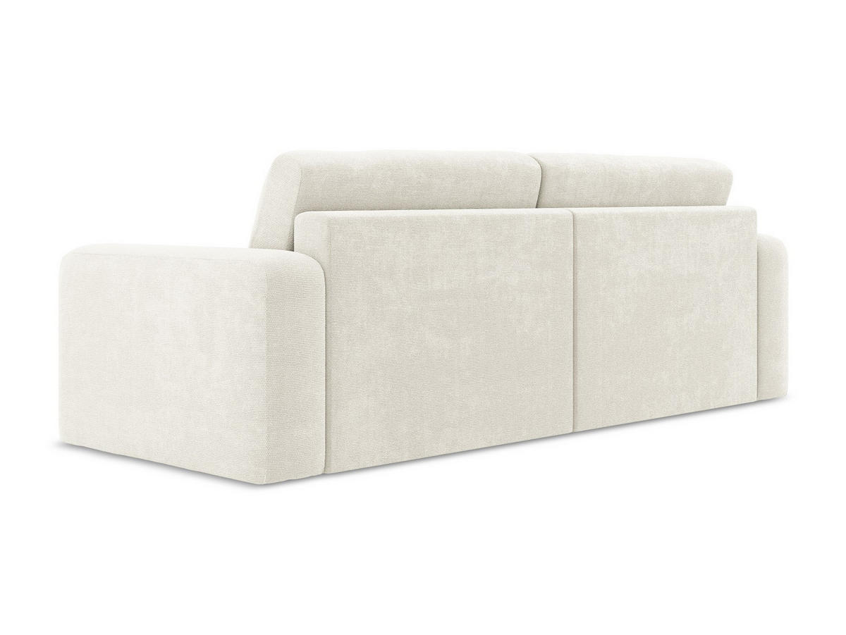 3-SITZER SOFA mit Schlaffunktion Chenille Stoff Weiß - Pink/Schwarz, Kunststoff/Textil (244/79/102cm) - Makamii