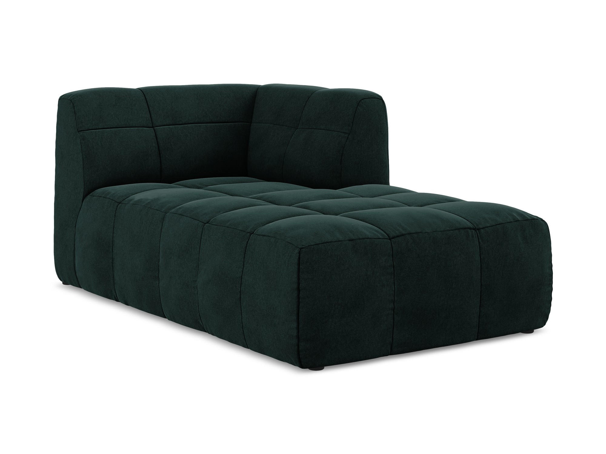 SOFAELEMENT Rechts Samt Stoff Grün - Salbeigrün/Schwarz, Holzwerkstoff/Kunststoff (101/77/175cm) - Makamii