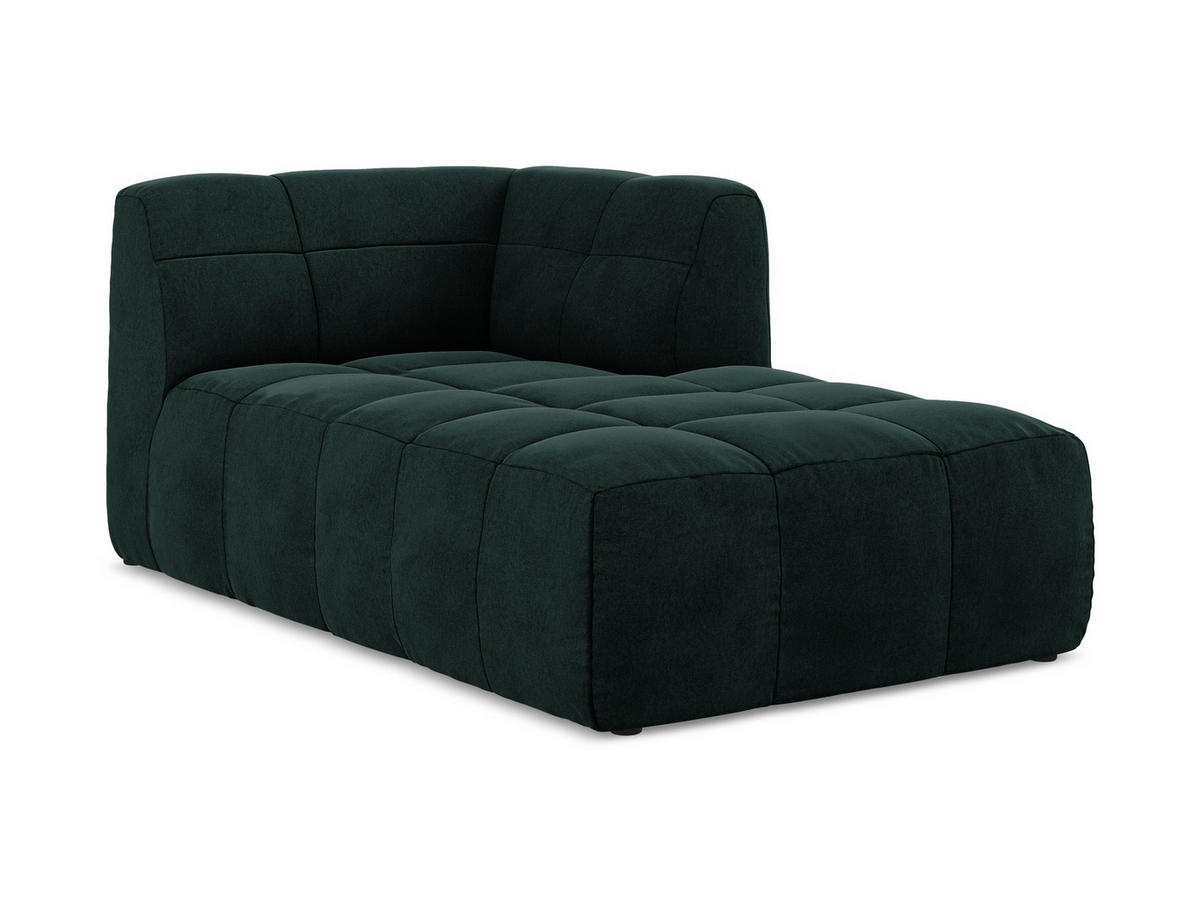 SOFAELEMENT Rechts Samt Stoff Grün - Salbeigrün/Schwarz, Holzwerkstoff/Kunststoff (101/77/175cm) - Makamii
