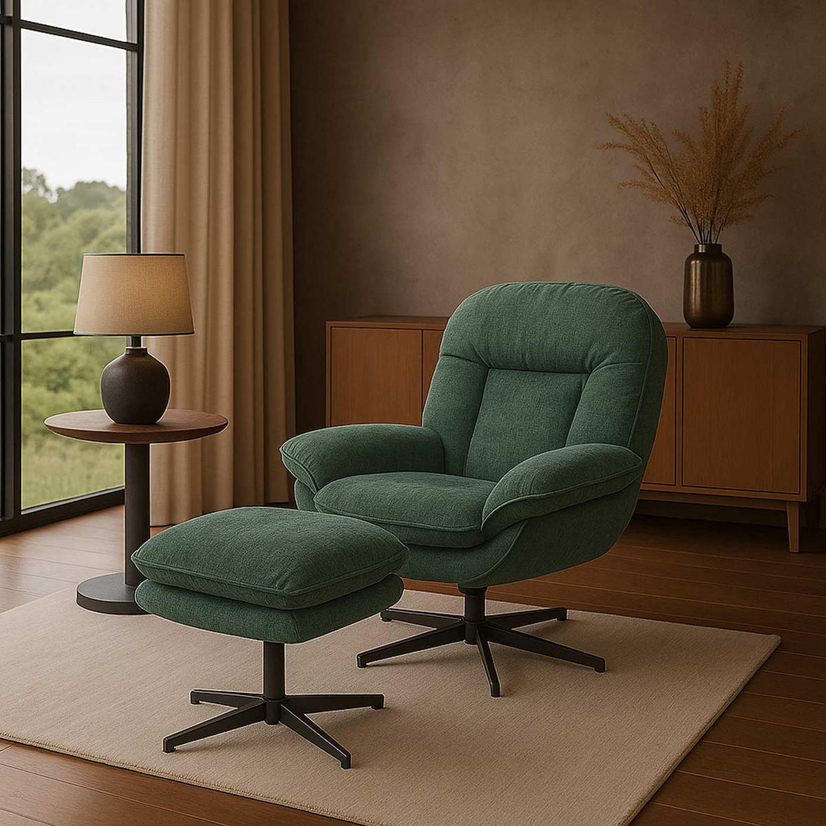 RELAXSESSEL Grün - Grün, Textil (80/96/90cm) - MCW