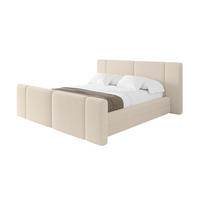 POLSTERBETT mit Bettkasten, Fußteil und Lattenrost, Boxbett ohne Matratze - TEVO-Z 140x200 Dunkelbeige - Cappuccino, Holzwerkstoff/Textil (140/200cm) - ALTDECOR