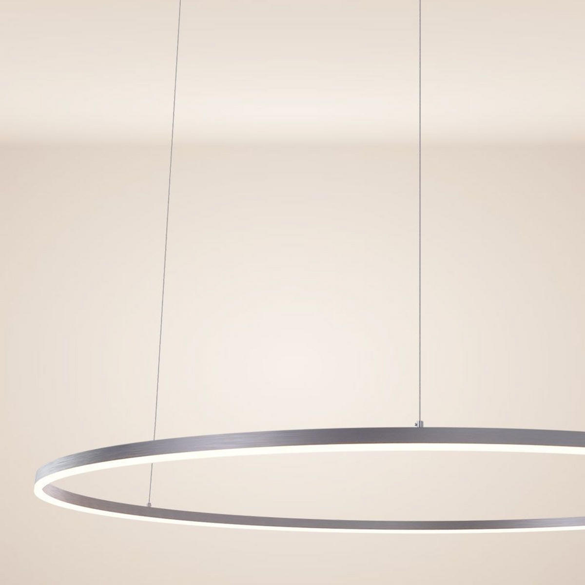 LED-HÄNGELAMPE Ring Alu-Gebürstet Ø 120cm - Alufarben, Metall (120/1.3/3.3cm) - s.luce