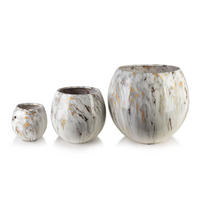 BLUMENTOPF Neva 3er Set Weiß 42.5/42.5/42.5 cm Keramik - Weiß, Keramik (42.5/39/42.5cm) - Mondex