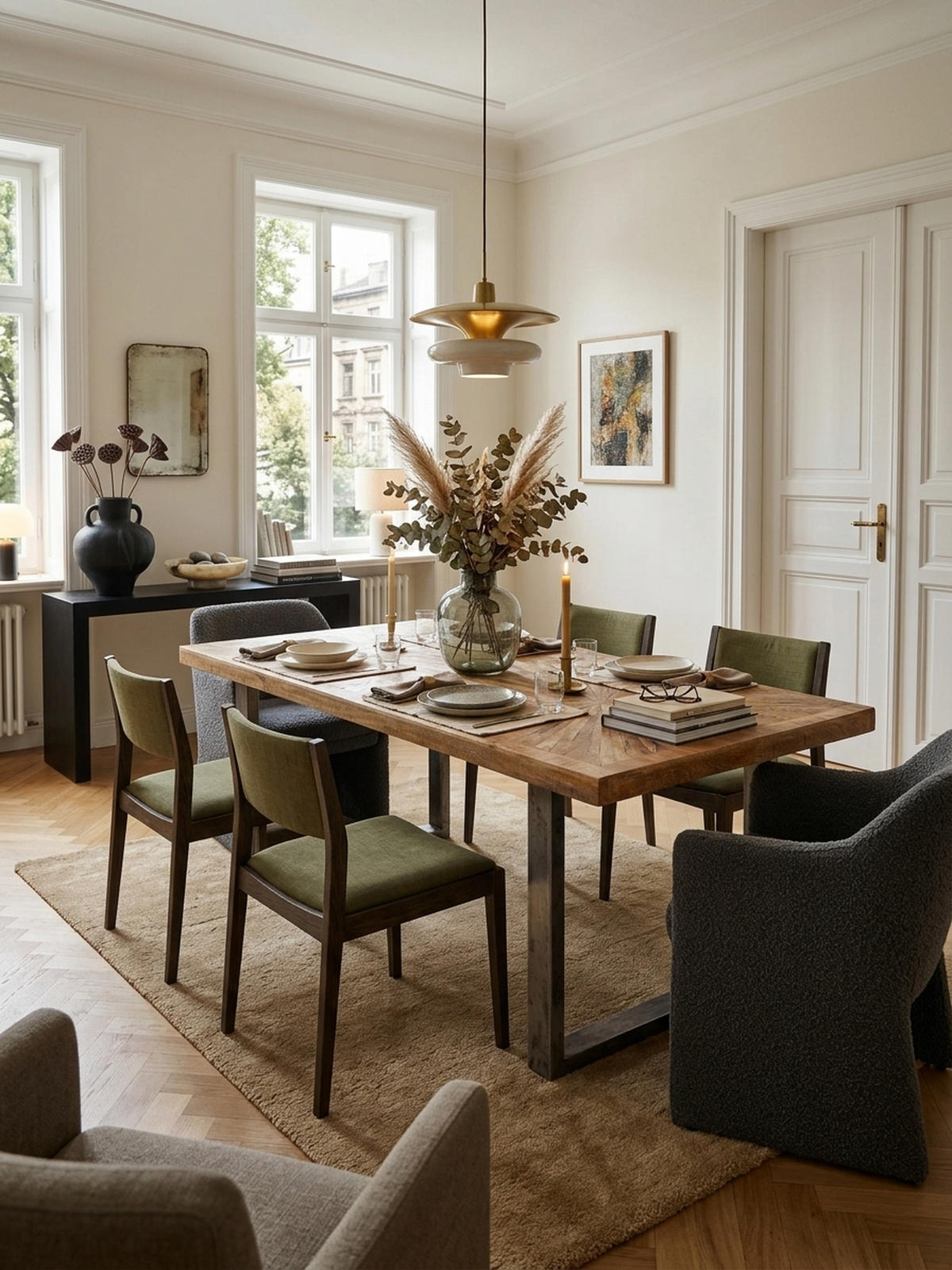 ESSTISCH Massivholz Edelstahlbeine Rustikal, Braun 180x90x76 cm - Anthrazit/Braun, Holz/Metall (90/180/76cm) - KADIMA DESIGN