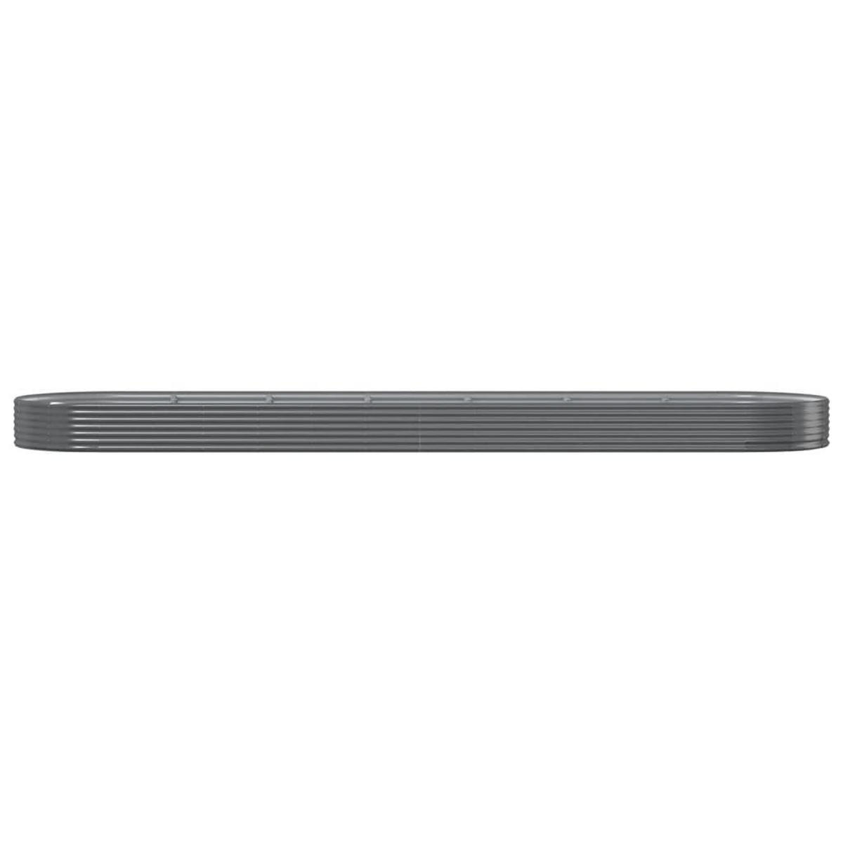 HOCHBEET Verzinkter Stahl 600x140x36 cm Grau - Grau, Metall (140/36/600cm) - furnicato