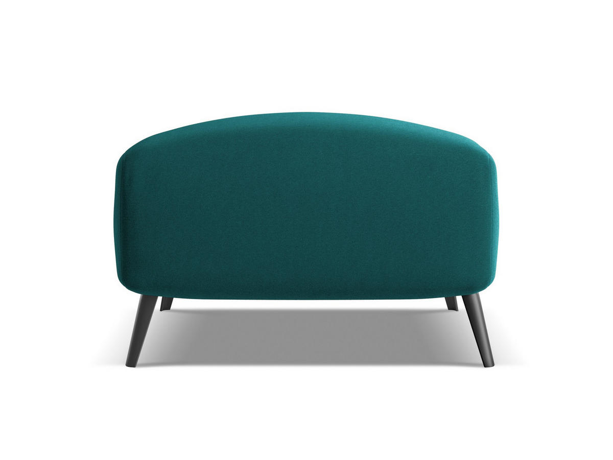 POUF Samt Stoff Blau - Blau/Petrol, Textil/Metall (65/44/65cm) - Makamii