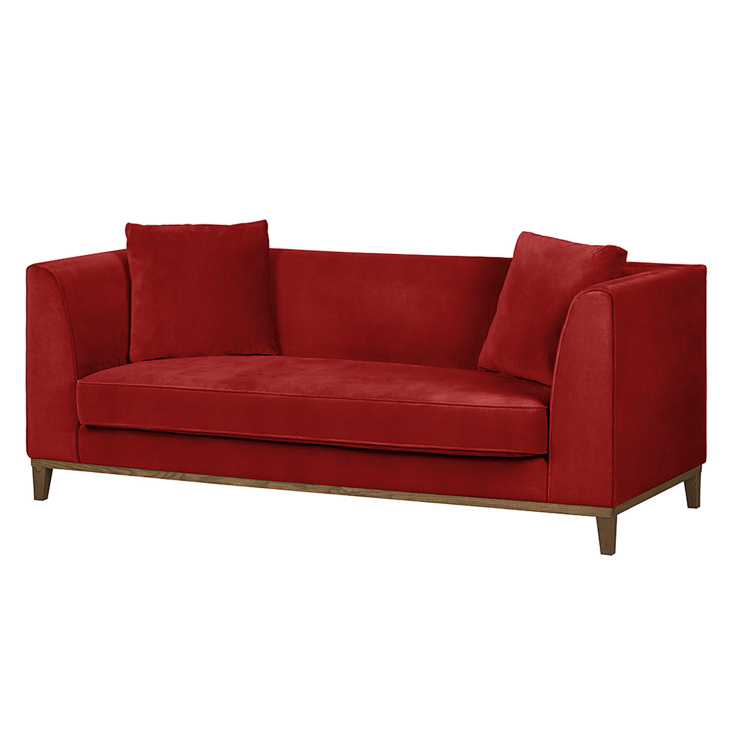 3-SITZER SOFA - Rot, Holz/Textil (201/79/82cm) - home24