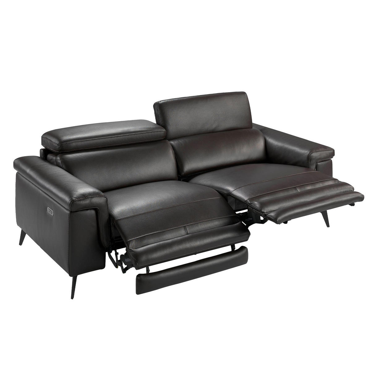 SOFA Relaxsofa mit 3 Sitzen aus schokoladenbraunem Leder 215/103/99 cm - Braun, Leder (215/99/103cm) - ANGEL CERDA