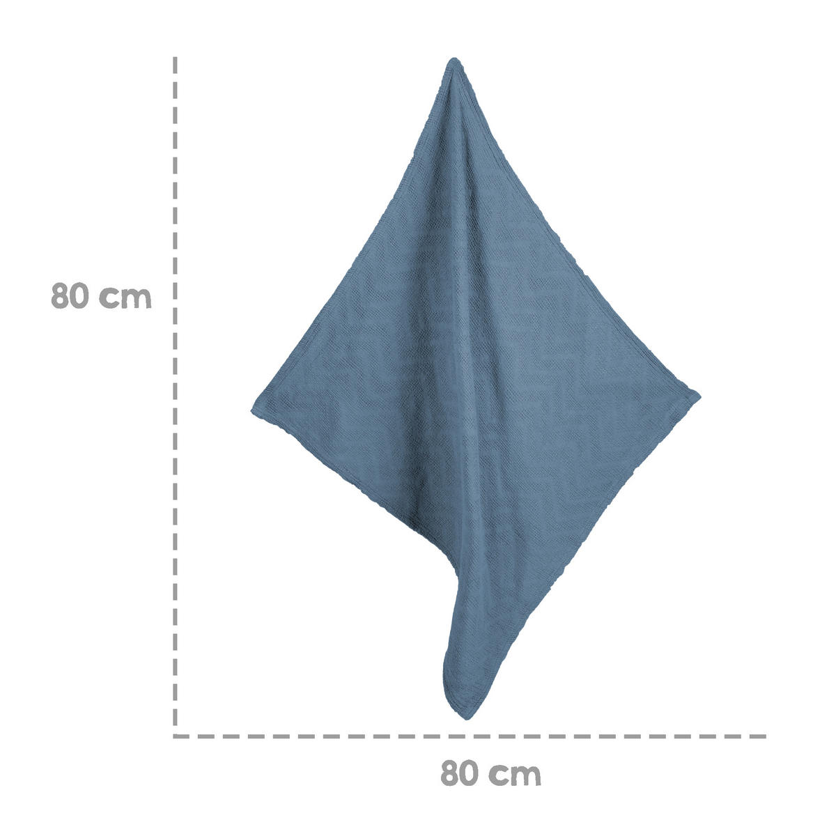 DECKE IN STRICKOPTIK 80 x 80 cm Seashells indigo - Blau, Textil (80/80cm) - Roba