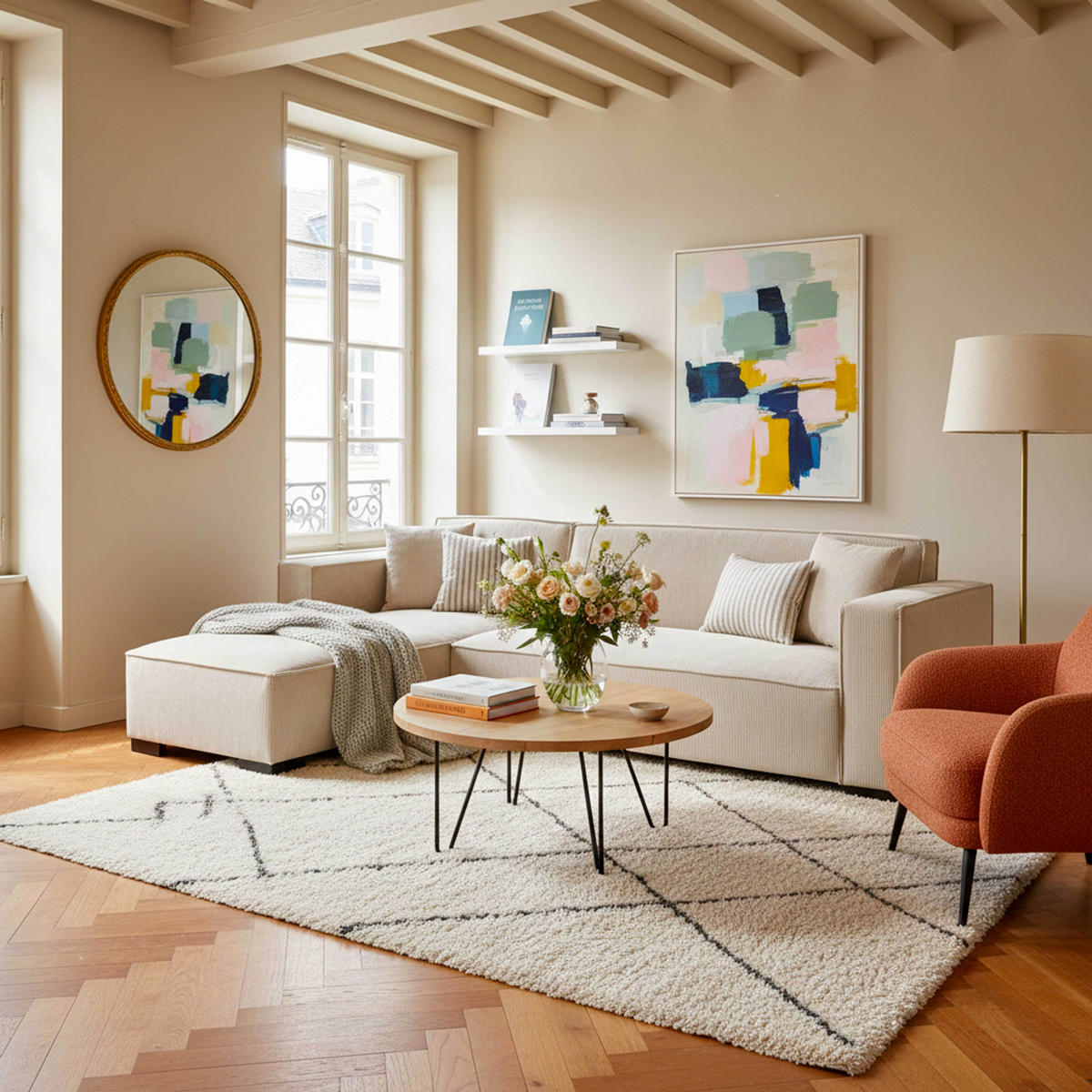 SOFA 3-Sitzer, Weiß - Weiß, Textil (160/247cm) - Oviala