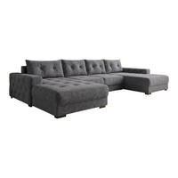 ECKSOFA MODENA 320 cm x 185 cm – Stoff: SAWANA Pfeffer 5 Farbe: Dunkelgrau - Dunkelgrau, Textil (320/185cm) - A&J MöbelLand