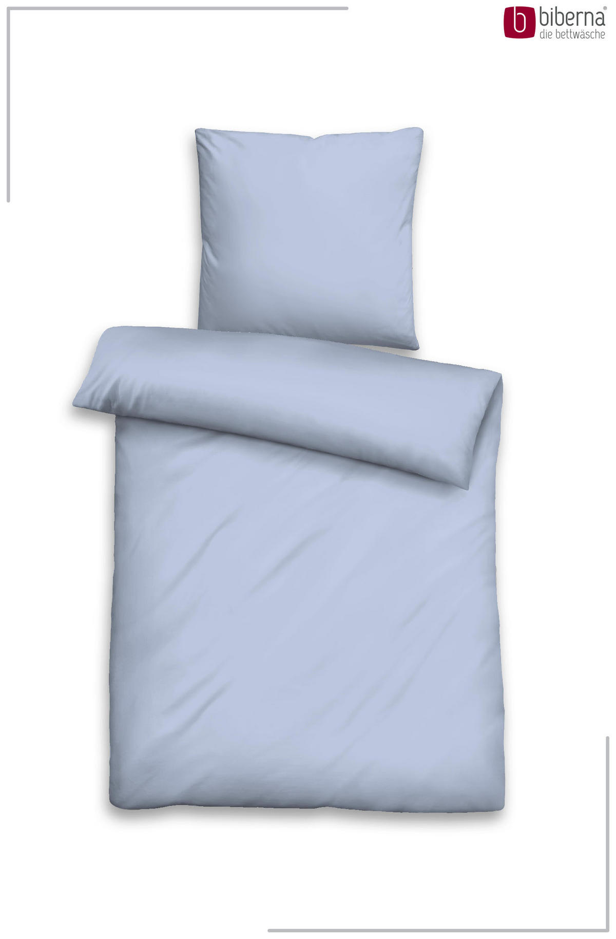 BETTWÄSCHE-GARNITUR Tencel UNI eisblau, 155x200 cm + 80x80 cm - Hellblau, Textil (155/200cm) - biberna