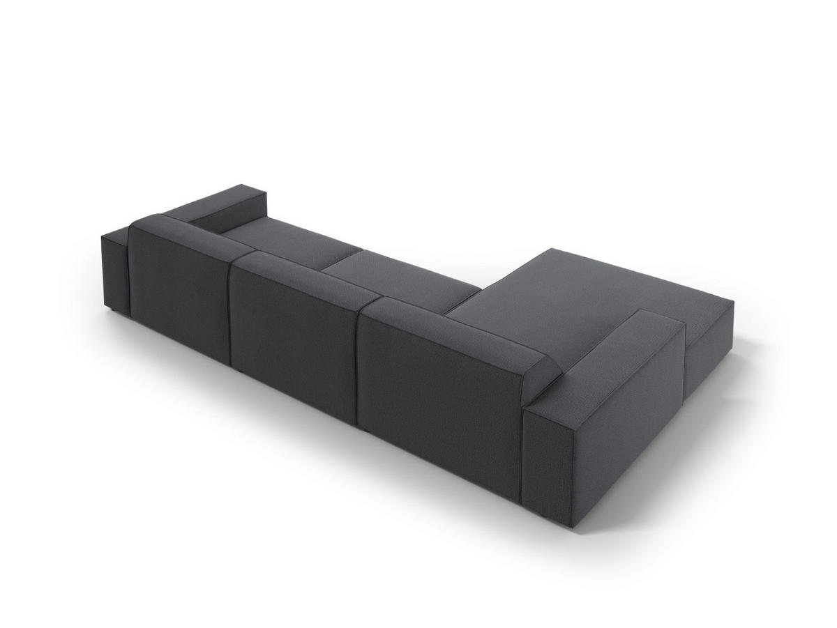 ECKSOFA links Jodie aus strukturiertem Stoff dunkelgrau 4 Sitzplätze - Dunkelgrau, Textil (166/284cm) - Micadoni
