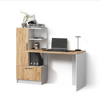SCHREIBTISCH Lorena Weiß/Goldkraft Eiche 150 x 120.1 cm mit 2 Türen - Honigeiche/Weiß, Holzwerkstoff (59.3/150/120.1cm) - Livinity®