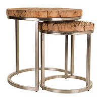 BEISTELLTISCH 2er-Set - Braun, Holz (52/52/51cm) - Wanderlust