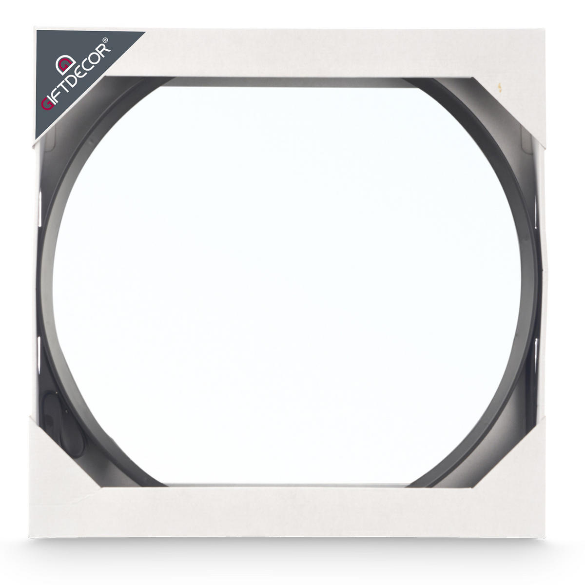 WANDSPIEGEL dekorativ Ø 53 cm - Schwarz, Glas (51/4.5/76cm) - Giftdecor