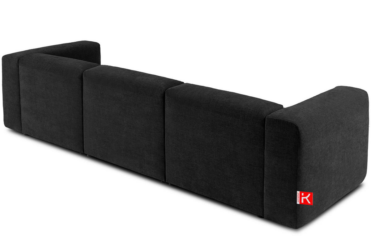 3-SITZER-MODULSOFA BUFFO mit extrem weicher und bequemer Sitzfläche, Gewebestoff, graphit - Graphitfarben, Textil (290/73/96cm) - KONSIMO®