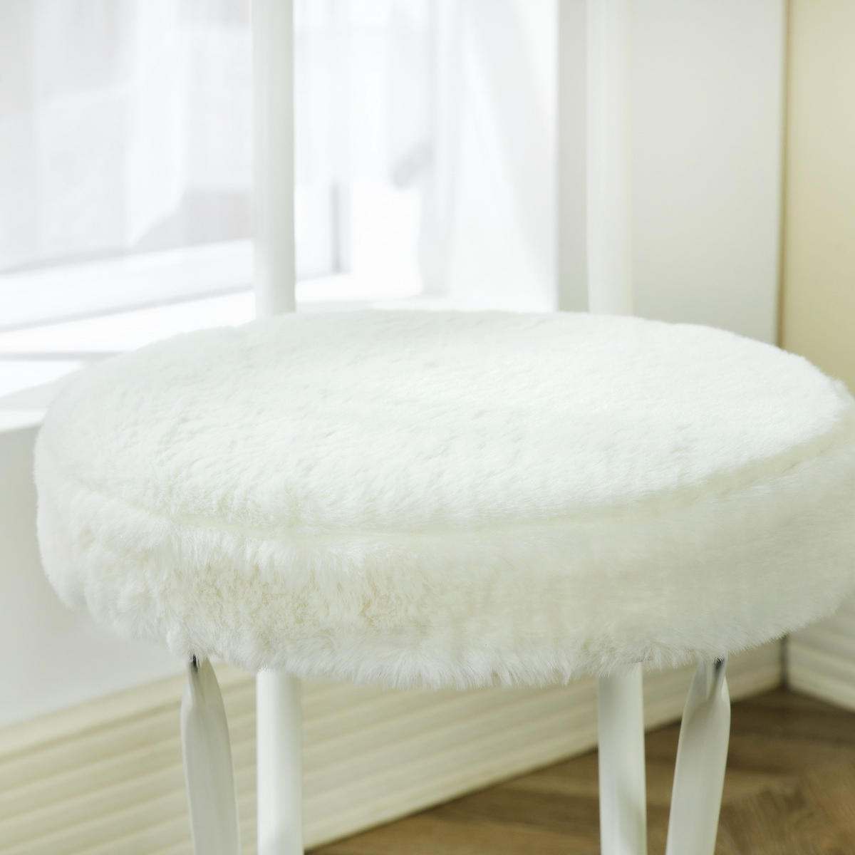 KLAPPSTUHL in Eisen Webstoff - Weiß, Metall (24.5/75/35cm) - Meubles Cosy