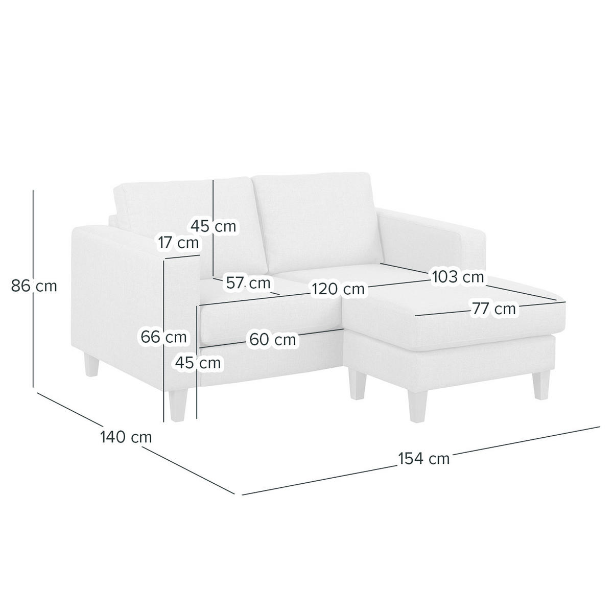 ECKSOFA - Dunkelgrau, Holz/Buchenholz (154/140cm) - home24
