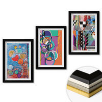 WANDBILDER 3er-Set - 20x30 cm Schwarzer Rahmen - Bunte abstrakte Kreise Geometrie - Schwarz, Kunststoff (20/30cm) - ArtPrintCave