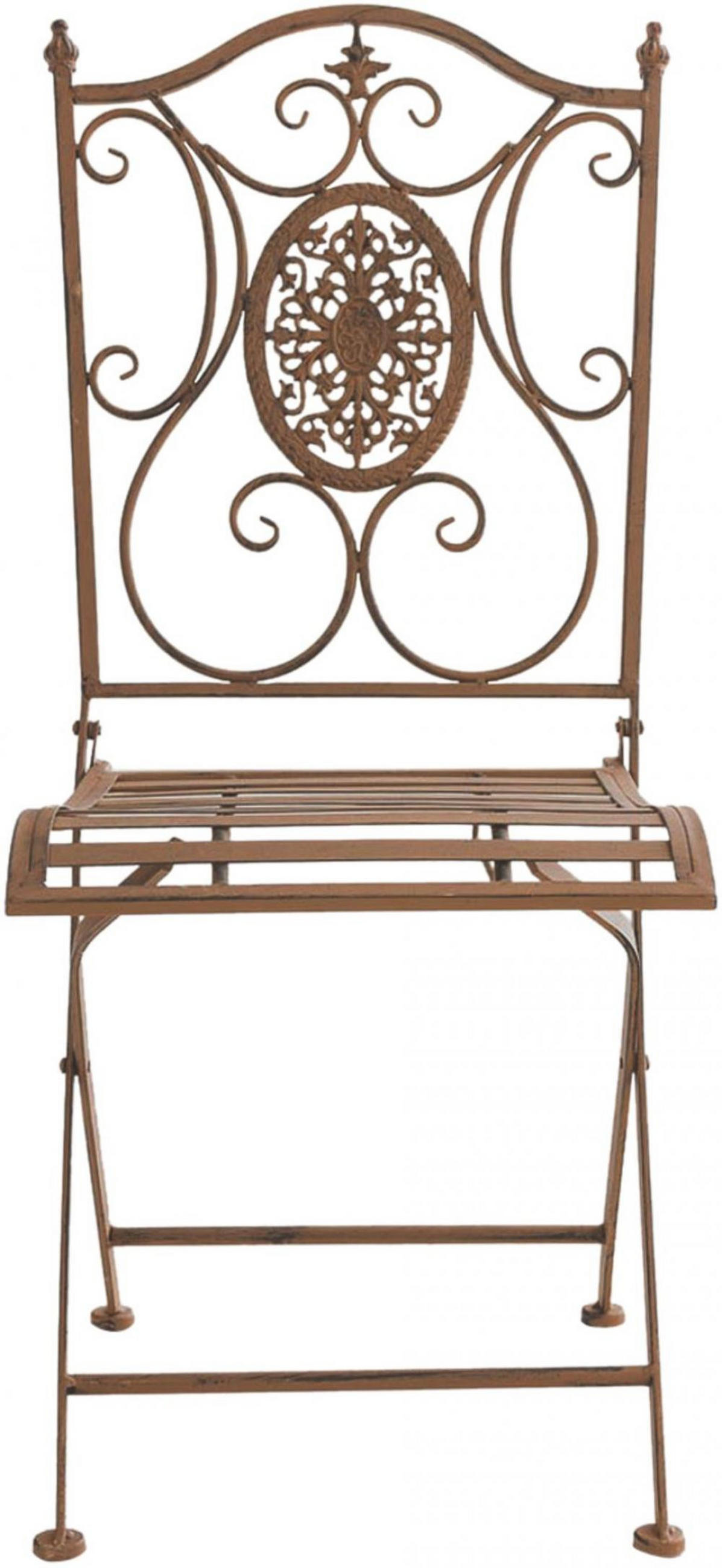 GARTENKLAPPSTUHL 2er Set Metall Antik Braun - Braun, Metall (42/91/49cm) - CLP