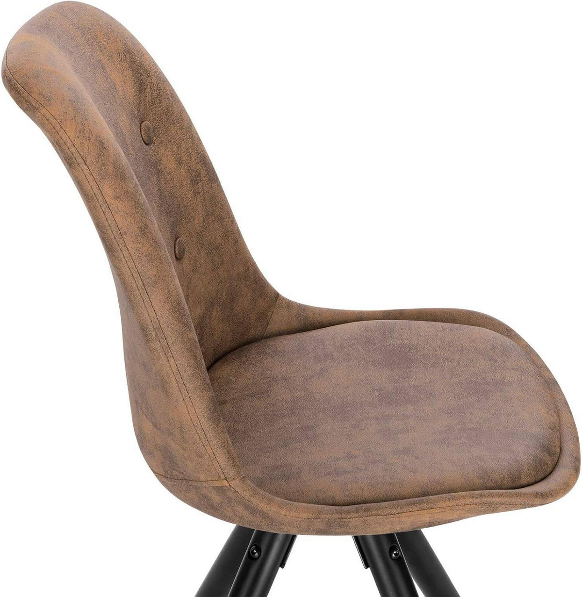 ESSZIMMERSTÜHLE 1er Set, Polsterstuhl, Dunkelbraun - Dunkelbraun/Schwarz, Holz/Textil (43/83/44.5cm) - Woltu