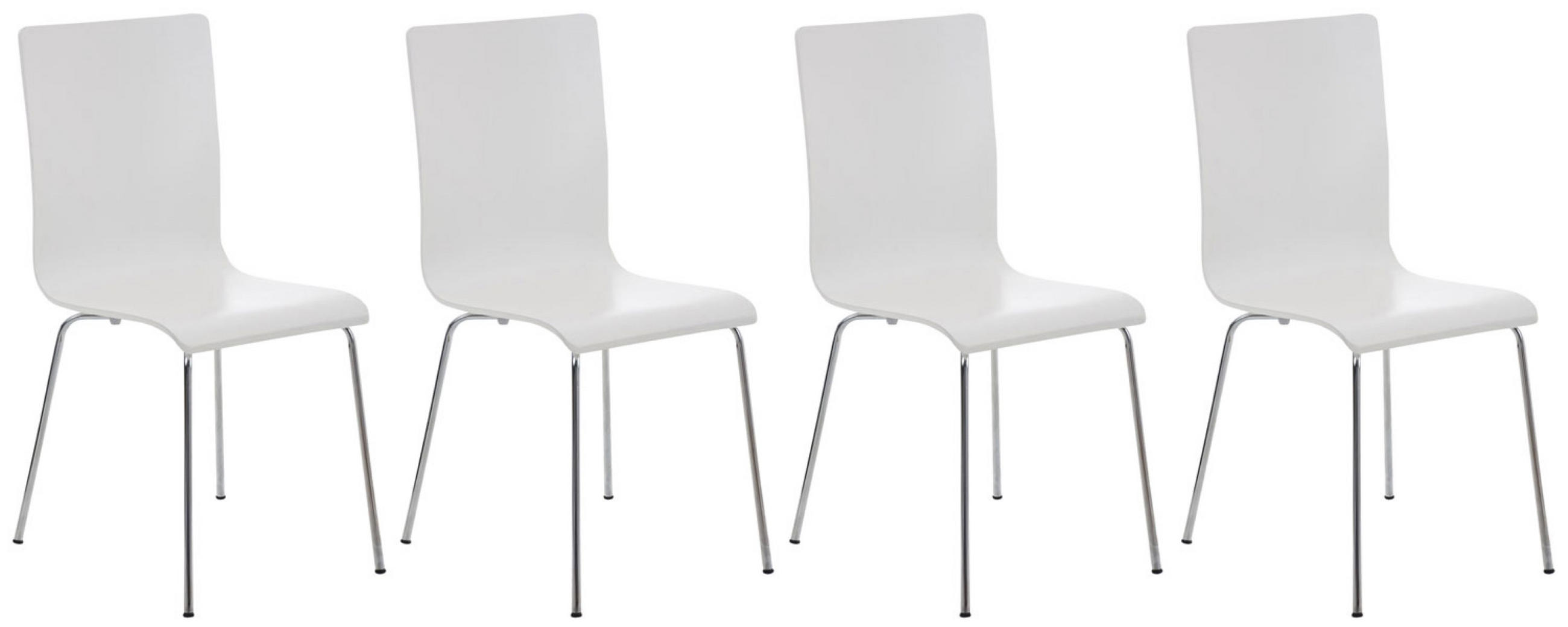 BESUCHERSTUHL Apeldoorn - 2er Set weiß - Weiß, Holz (43/87/47cm) - TPFLiving