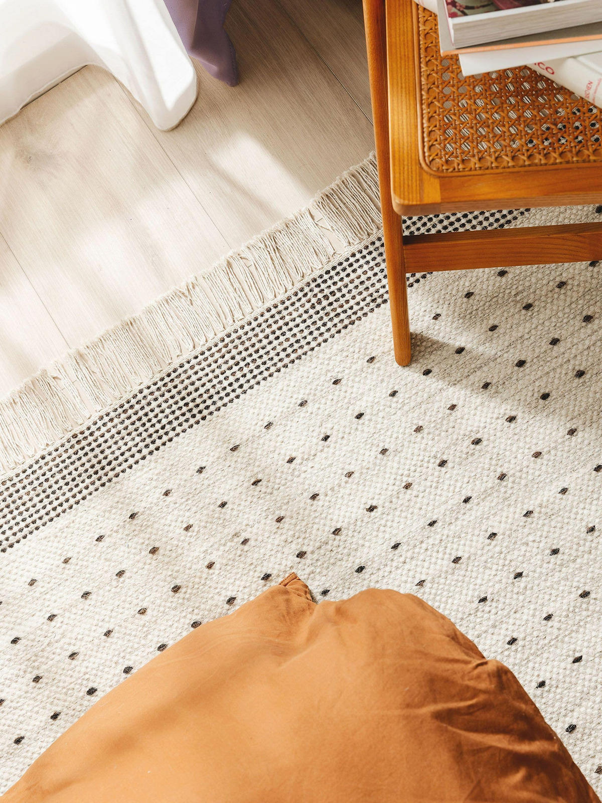 WOLLTEPPICH Bahati Schwarz/Weiß 120x170 cm - Schwarz, Textil (120/170cm) - benuta Pop