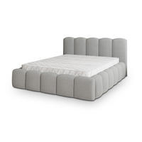 POLSTERBETT FALINA 140x200 cm mit Bettkästen - Hellgrau - Hellgrau, Holz (140/200cm) - MASSENO