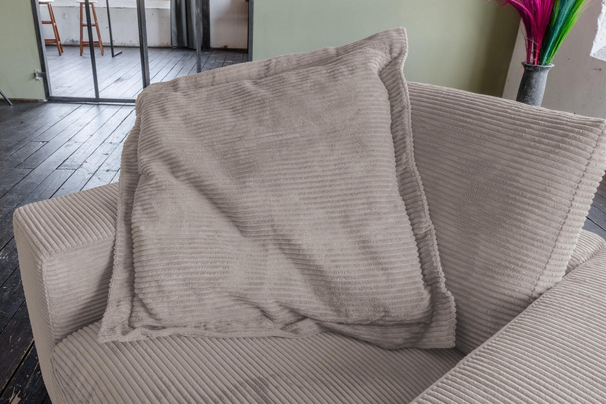 FLATTERKISSEN MADELINE Taupe Cord - Taupe, Textil (75/12cm) - KAWOLA