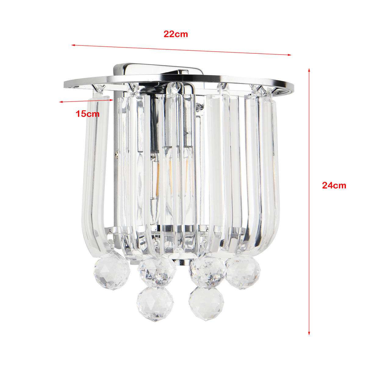 NÁSTĚNNÁ LAMPY Alnwick - chromová, kov/plast (22/24/15cm) - lux.pro