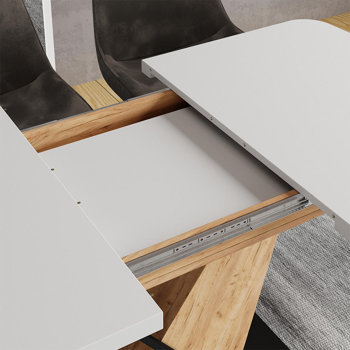 JÍDELNÍ STŮL Fenaro Bílý/zlatý dub - bílá/medově dubová, kompozitní dřevo (80/120/77.4cm) - Vicco