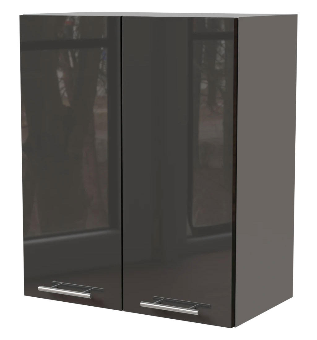 KÜCHENHÄNGESCHRANK Essen W3/60 Graphit Hochglanz / Grau Matt 60 / 32,5 / 72cm - Graphitfarben/Grau, Holz/Holzwerkstoff (60/72/32.5cm) - Feldmann-Wohnen