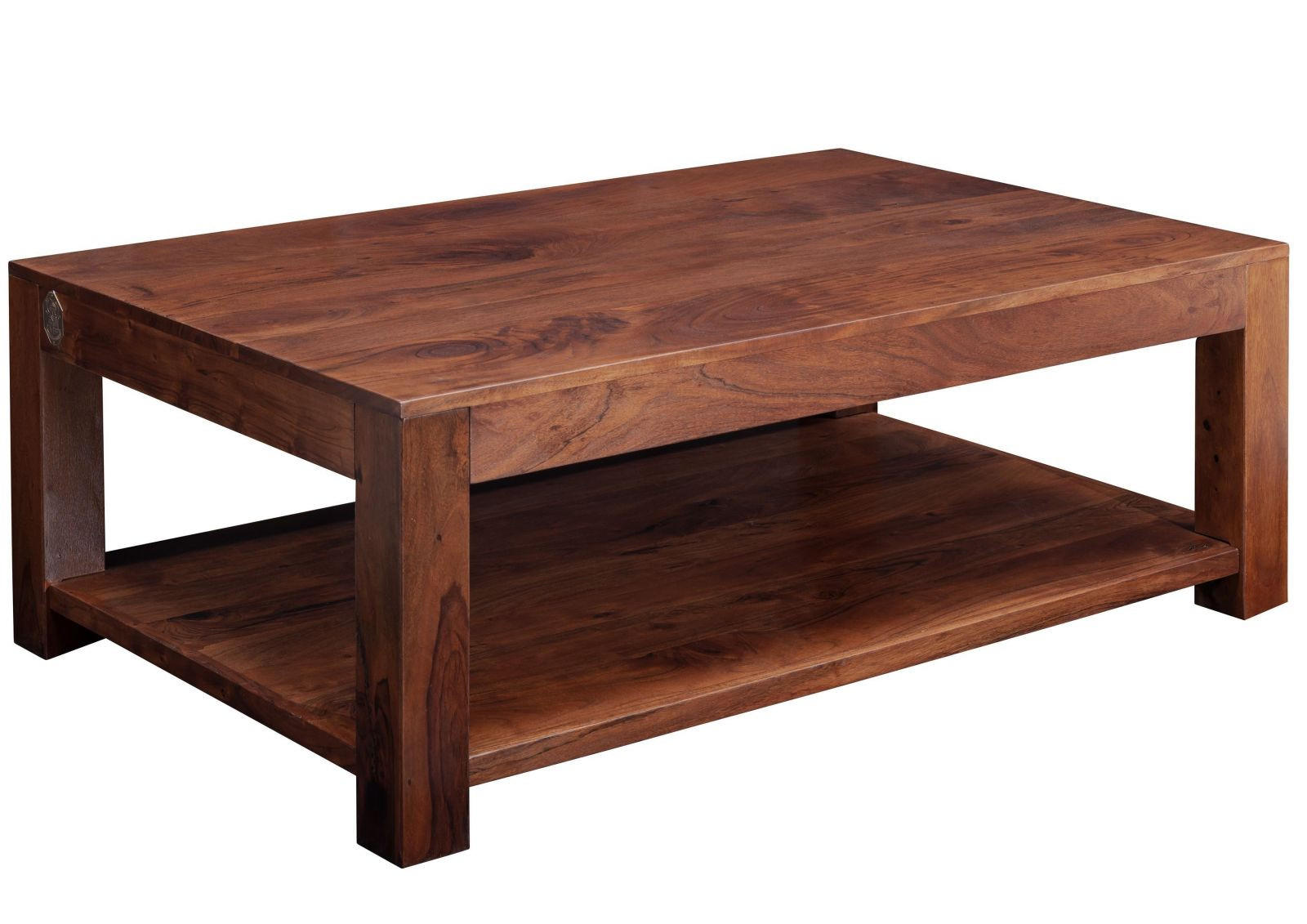 COUCHTISCH Akazie 120x75x45 nougat lackiert OXFORD #318 - Dunkelbraun, Holz (120/75/45cm) - Massivmoebel24