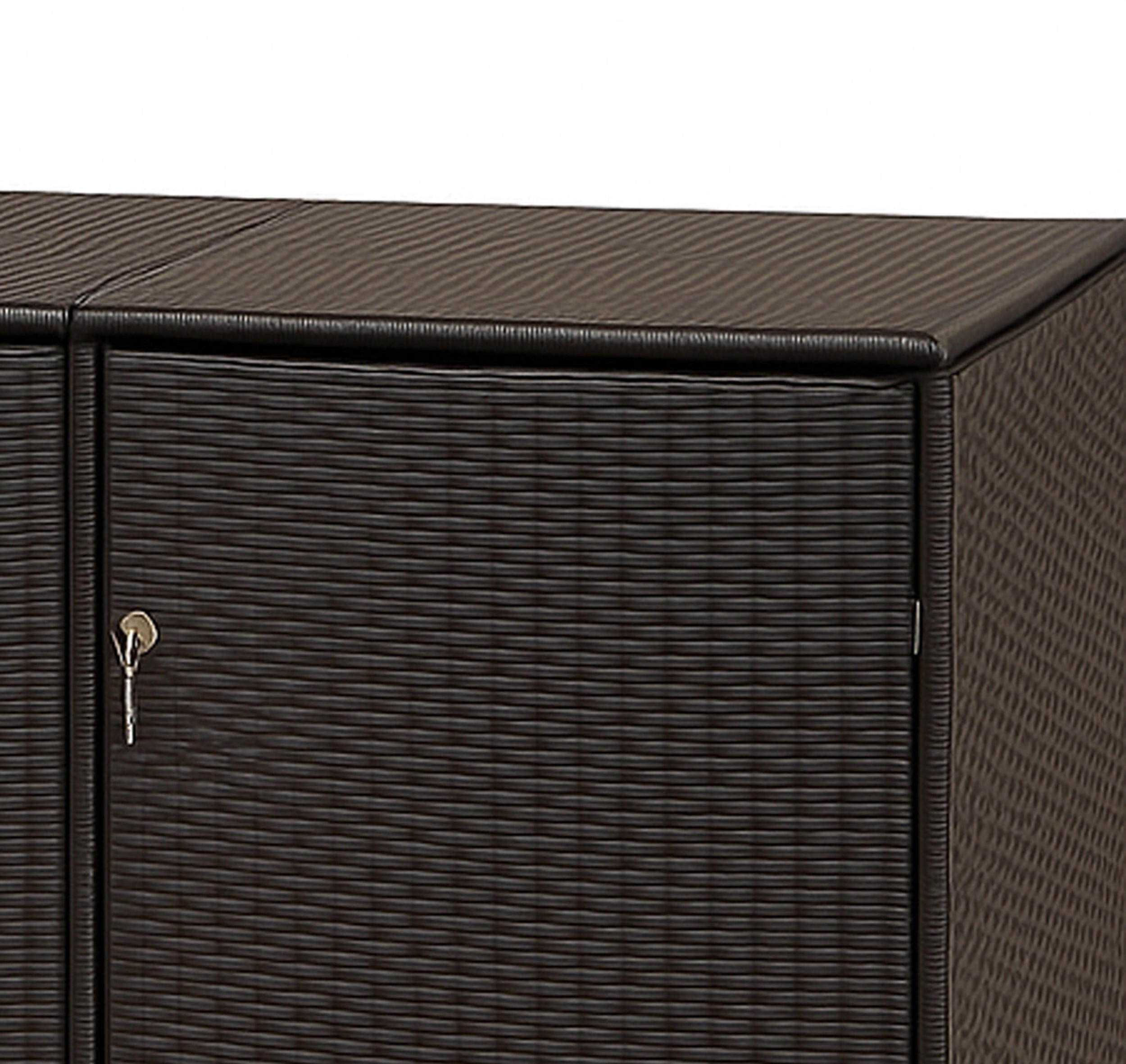 MÜLLTONNENBOX Belfast für 3 Tonnen bis 120L - Mülltonnenverkleidung aus Metall und Polyrattan mocca. BxTxH: 189x66x109 cm - Braun, Metall (189/109/66cm) - TPFGarden