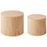 COUCHTISCH 2er-Set Hellbraun Manti - Braun, Holzwerkstoff (48/48/38cm) - Beliani