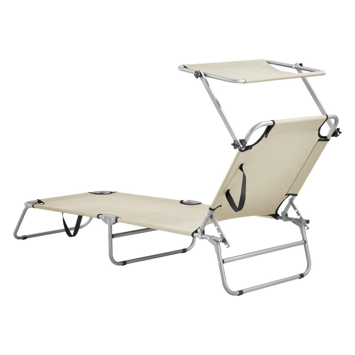 SONNENLIEGE-SET 2 TLG. Argozelo - Beige, Metall (186/24/55cm) - casa.pro