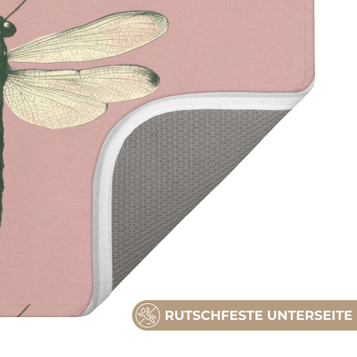 KÚPEĽŇOVÁ PREDLOŽKA Zvončeky - vzor - ružová 60x90 cm - ružová, textil/plast (60/90cm) - OnlyWow