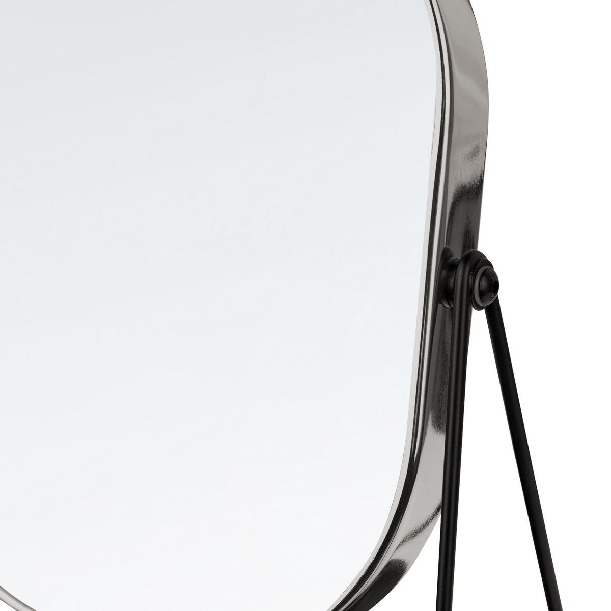 KOSMETIKSPIEGEL 20/22 cm Schwarz Correze - Schwarz, Metall (31/15/24cm) - Beliani