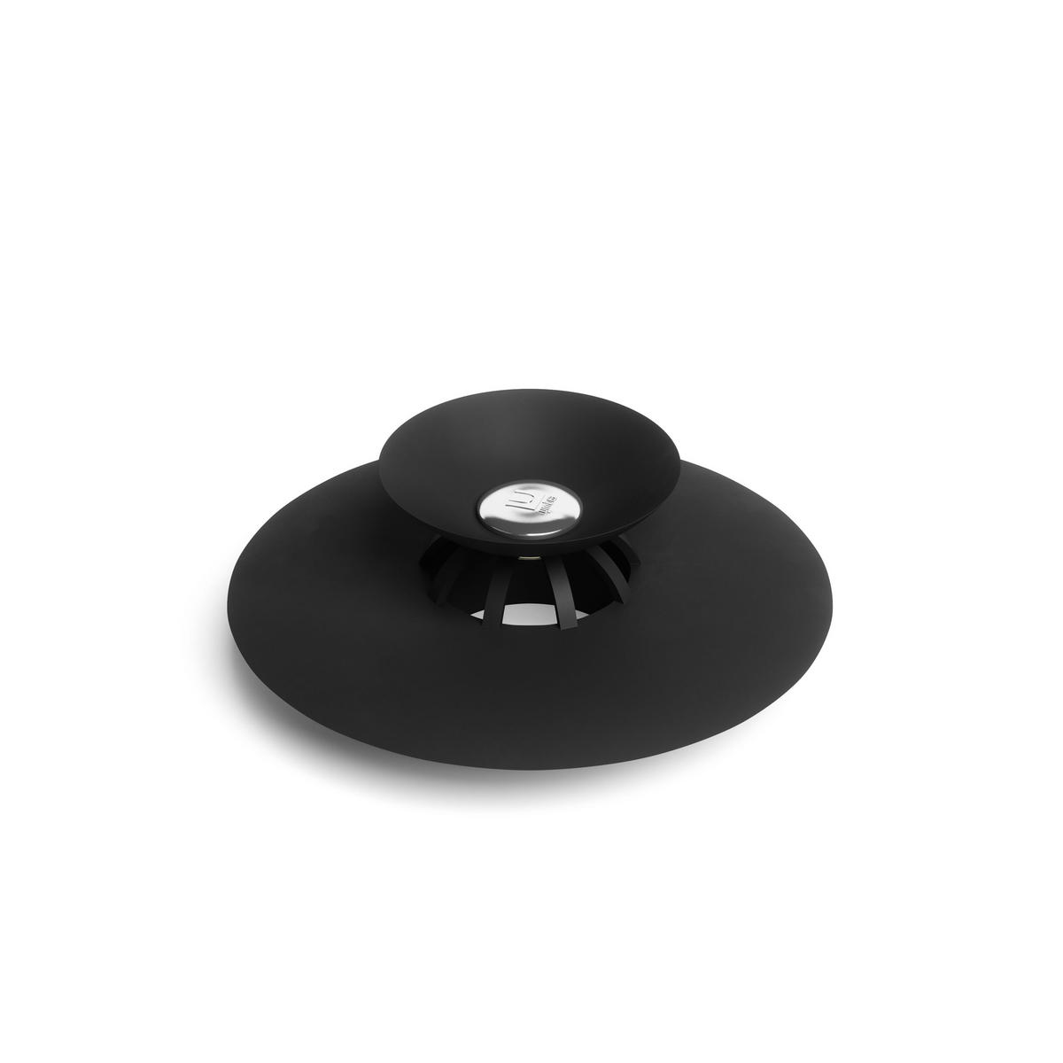 BADEWANNENSTÖPSEL und Haarsieb Flex, Schwarz - Schwarz, Kunststoff (10/3/10cm) - Umbra