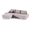 ECKSCHLAFSOFA Draco L Rosa - Silberfarben/Rosa, Textil/Metall (267/186cm) - Beautysofa