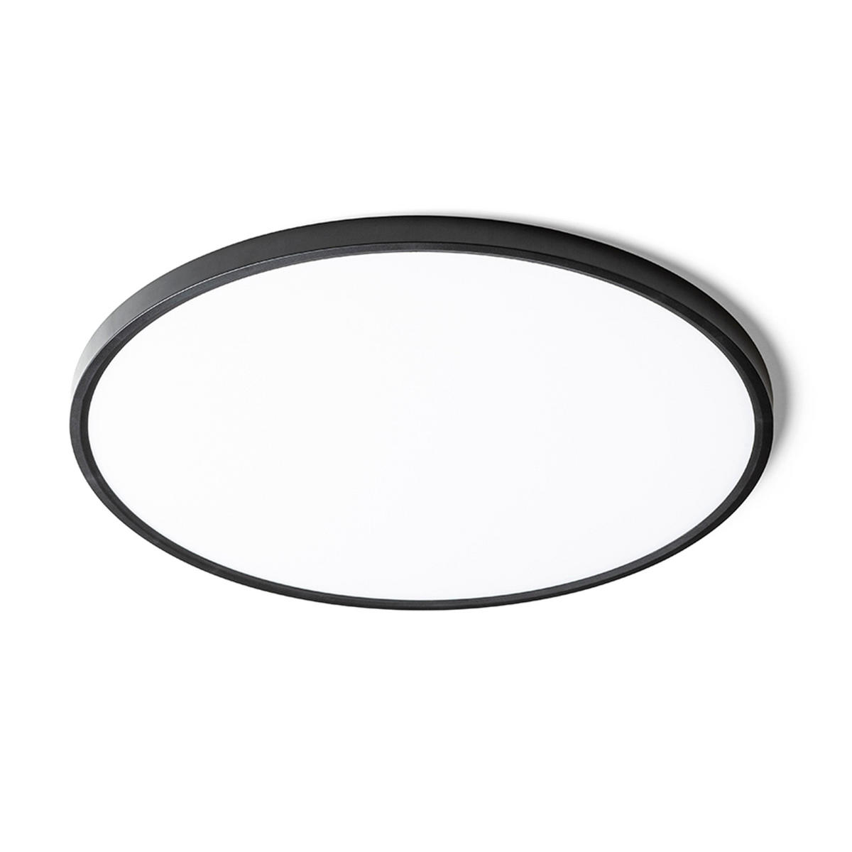 AUFBAULEUCHTE LANA 60 schwarz Kunststoff 50 W - Schwarz, Kunststoff (60/60/2.5cm)