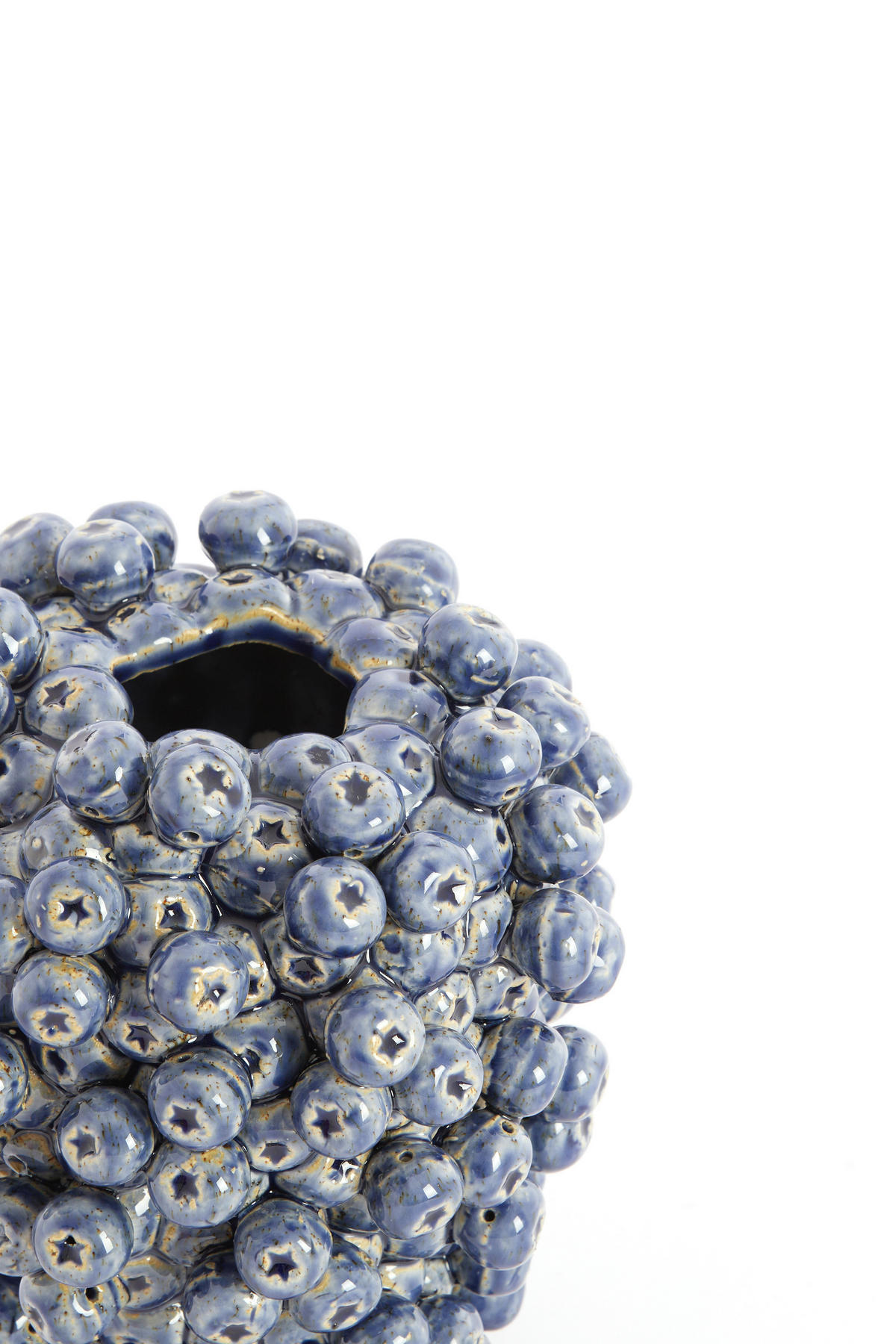 VAZE Berries Blau 20/20/22.5 cm - Blau, Keramik (22.5cm) - Light & Living