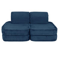 KINDERSOFA, Pocket Basic, Churros, Mitternachtsblau - Beere, Textil (120/25/60cm) - MeowBaby